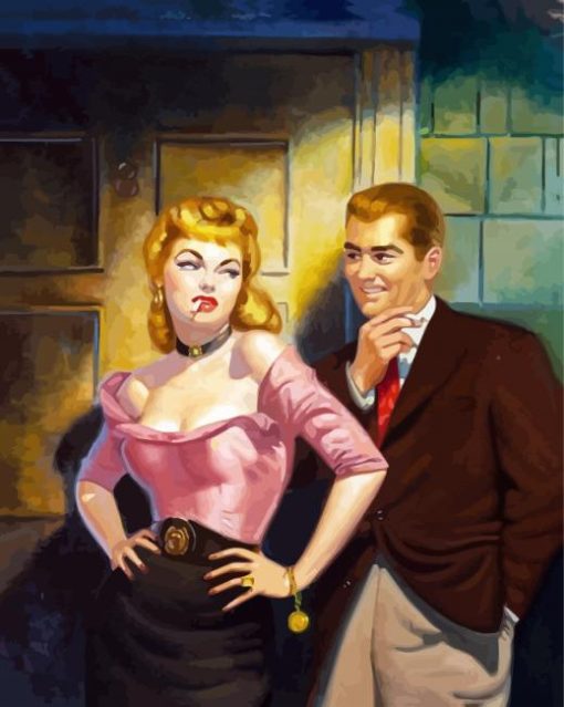 Couple Smoking Cigarette paint by number