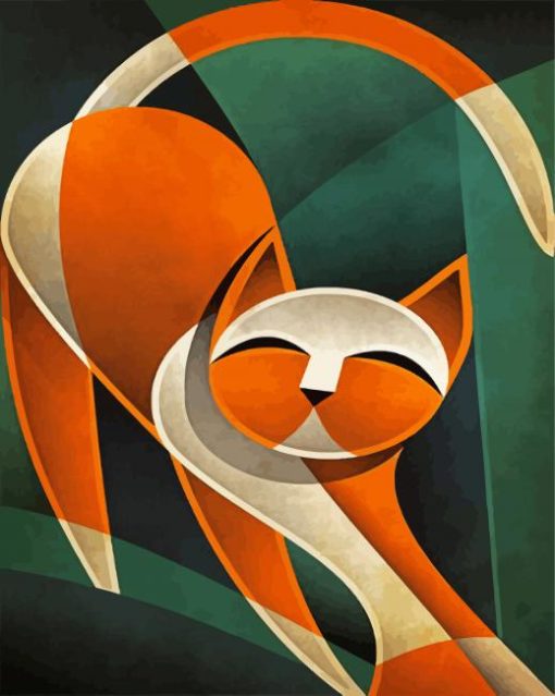 Cubist Cat paint by number