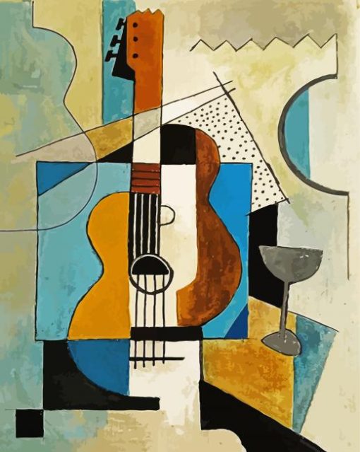 Cubist Guitar paint by number