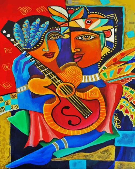 Cubist Musicians paint by number