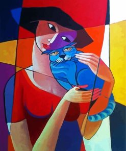 Cubist Woman And Cat paint by number