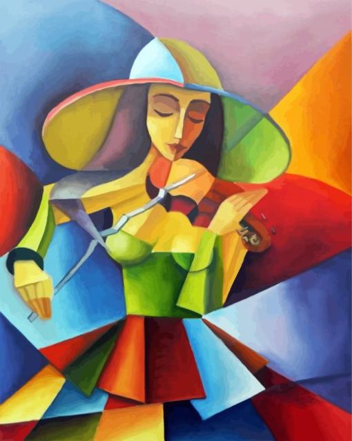 Cubist Woman paint by number