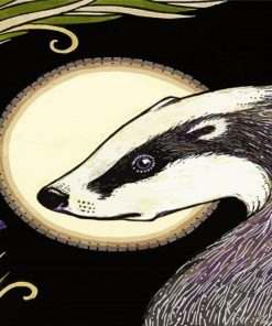 Cute European Badger paint by numbers