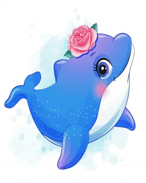 Cute Dolphin paint by number