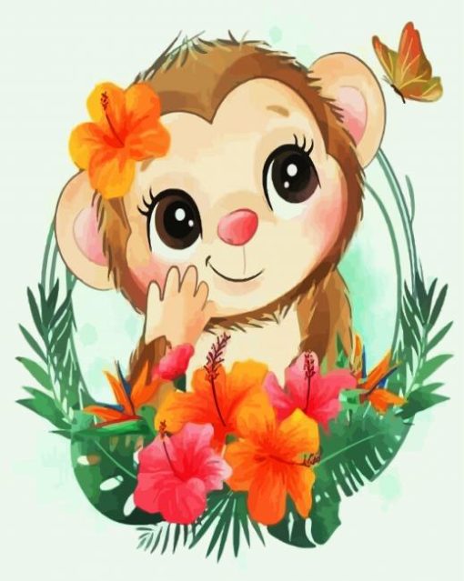 Cute Monkey paint by numbers