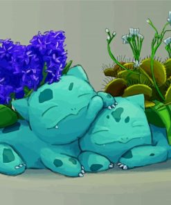 Cute Sleepy Bullbasaur paint by numbers