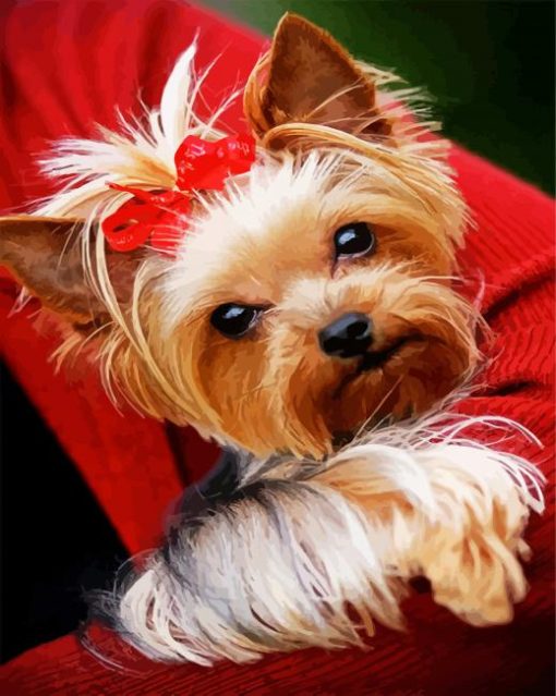 Cute Yorkie paint by numbers