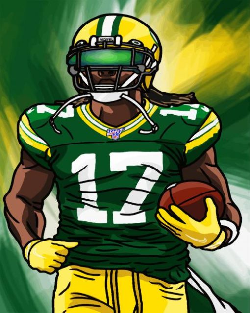 Davante Adams Packers Player paint by number