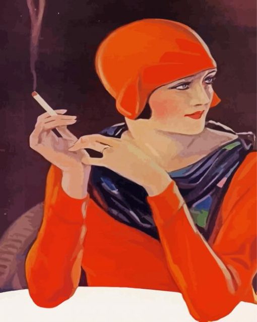 Deco Lady Smoking paint by number