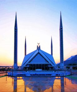 Faisal Mosque Islamabad paint by numbers