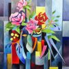 Flowers Cubism paint by number