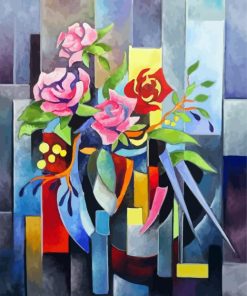 Flowers Cubism paint by number