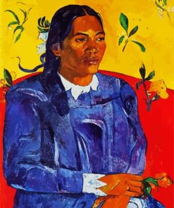 Gauguin Woman With Flower paint by number