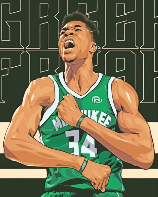 Giannis Antetokounmpo Basketball Player paint by numbers