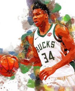 Giannis Antetokounmpo Bucks NBA paint by numbers