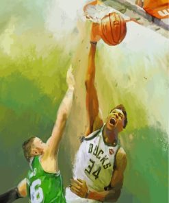 Giannis Antetokounmpo Playing paint by numbers