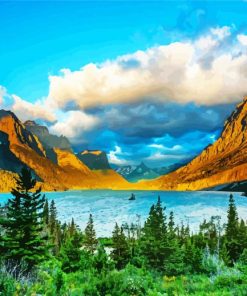 Glacier National Park Landscape paint by number