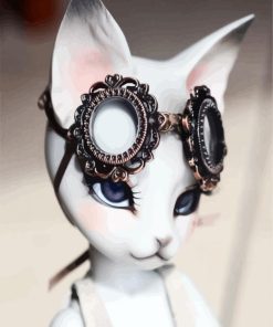 Gorgeous Cat Steampunk paint by number