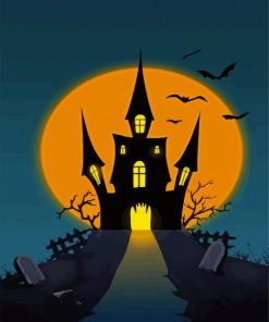 Halloween Castle paint by number