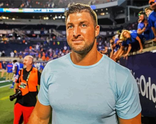 Handsome Footballer Tim Tebow paint by number