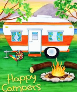 Happy Camping paint by numbers