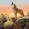 Howling Coyote paint by number