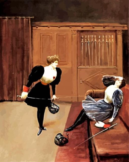 Escrimeuse Jean Beraud paint by numbers