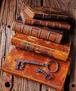 Keys On Antique Books paint by numbers