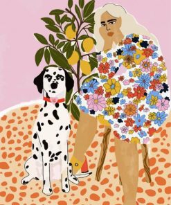 Lady And Dalmatian paint by numbers