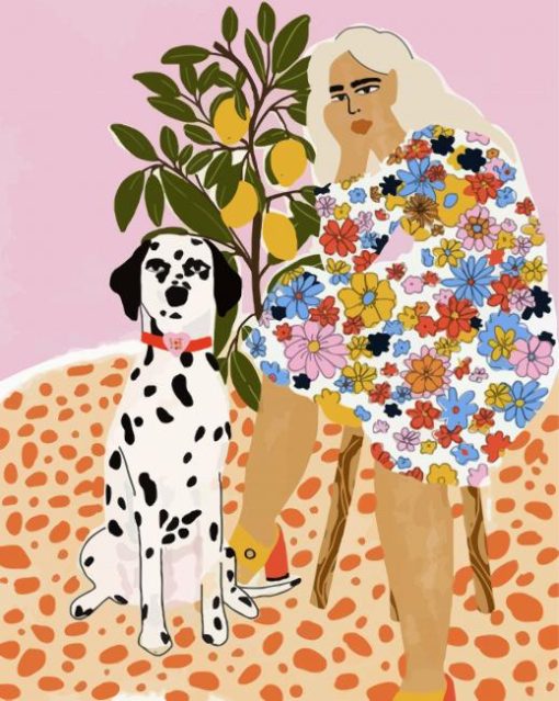 Lady And Dalmatian paint by numbers