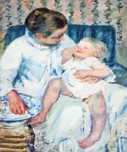 Mary Cassatt Mother About To Wash Her Sleepy Child paint by number