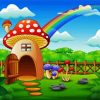 Mushroom House paint by number