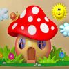 Mushroom House paint by number