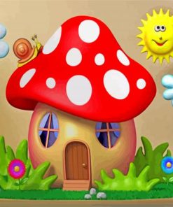 Mushroom House paint by number