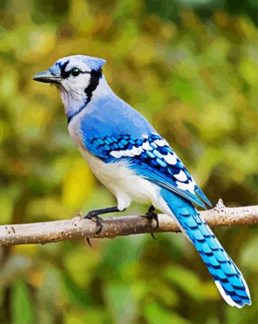 North American Blue Jay paint by number