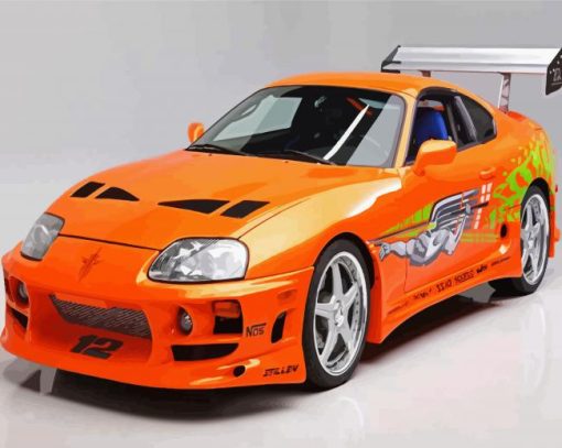 Orange Supra paint by number