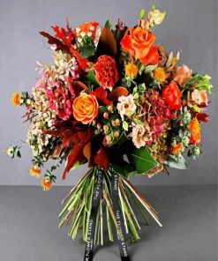 Orange Passion Bouquet paint by number