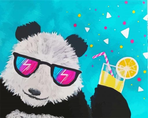 Panda Wearing Sunglasses paint by numbers