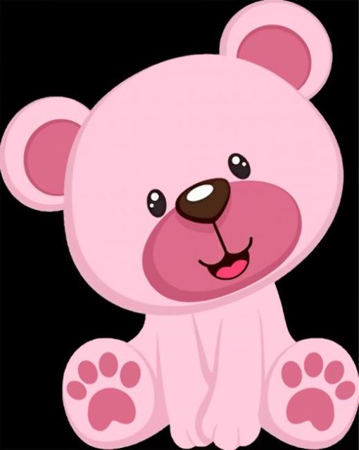 Pink Teddy Bear paint by number