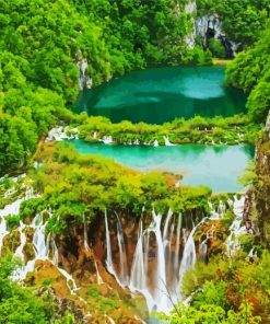 Plitvice Lakes National Park Croatia paint by number