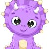 Purple Cute Dinosaur paint by number