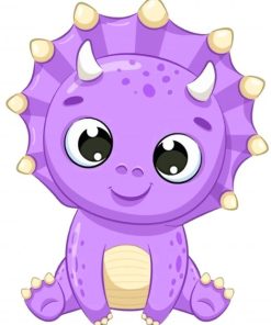 Purple Cute Dinosaur paint by number