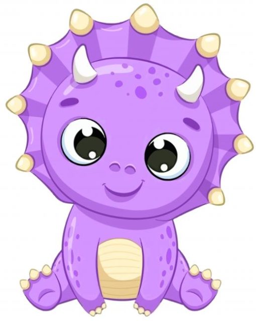 Purple Cute Dinosaur paint by number