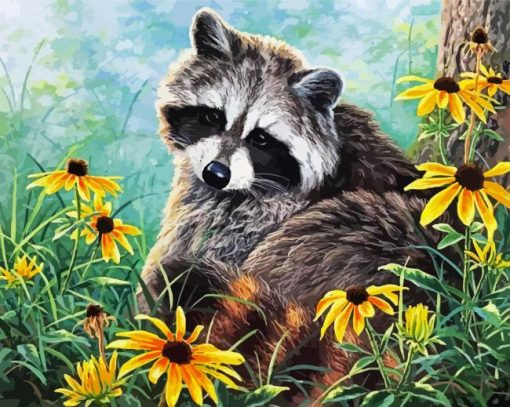 Racoon Animal paint by numbers