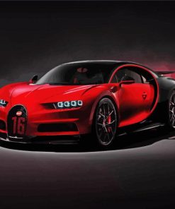 Red Bugatti paint by numbers