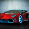 Red Lamborghini paint by numbers