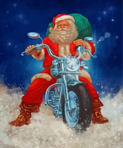 Santa On A Harley paint by numbers