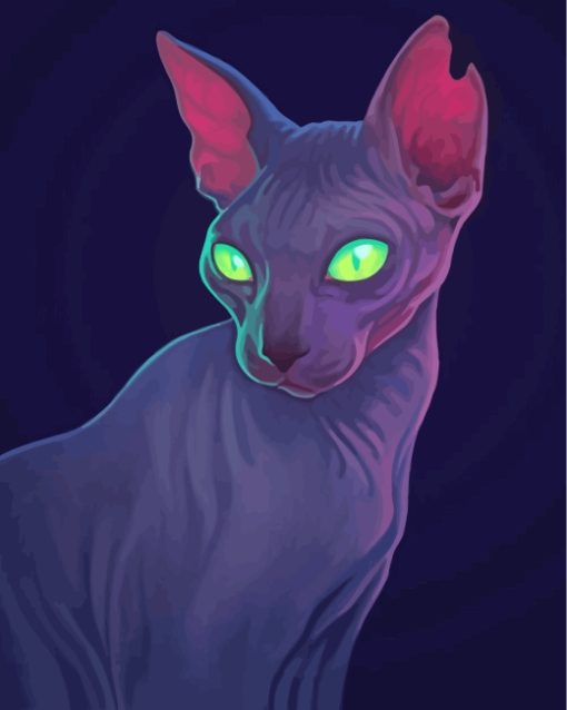 Sphynx With Green Eyes paint by numbers