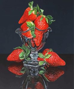 Strawberries Fruit In Glass paint by numbers