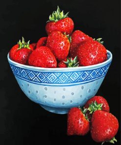 Strawberry Bowl paint by numbers